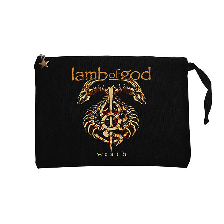 Lamb of God Wrath Dragon Siyah Clutch Astarlı Cüzdan / El Çantası