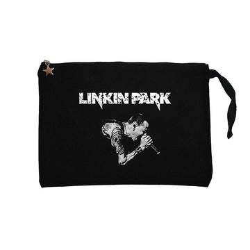 Linkin Park Chester Konser Siyah Clutch Astarlı Cüzdan / El Çantası