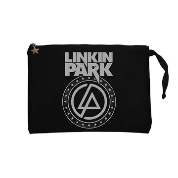 Linkin Park Logo ve Star Siyah Clutch Astarlı Cüzdan / El Çantası