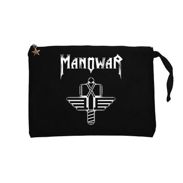 Manowar Sign of the Hammer Neon Siyah Clutch Astarlı Cüzdan / El Çantası
