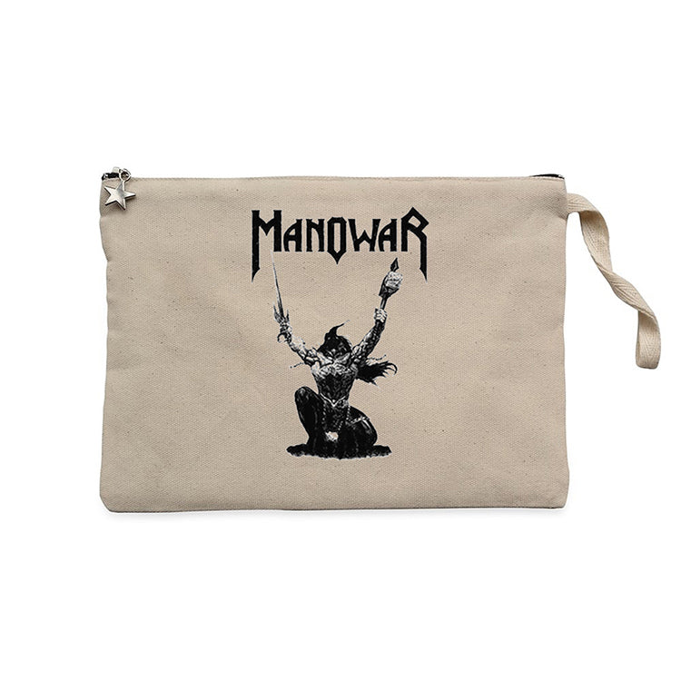 Manowar The Triumph of Steel Krem Clutch Astarlı Cüzdan / El Çantası