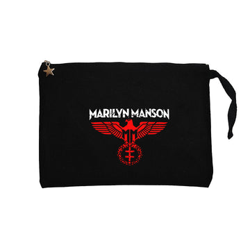 Marilyn Manson Spread Eagle Siyah Clutch Astarlı Cüzdan / El Çantası