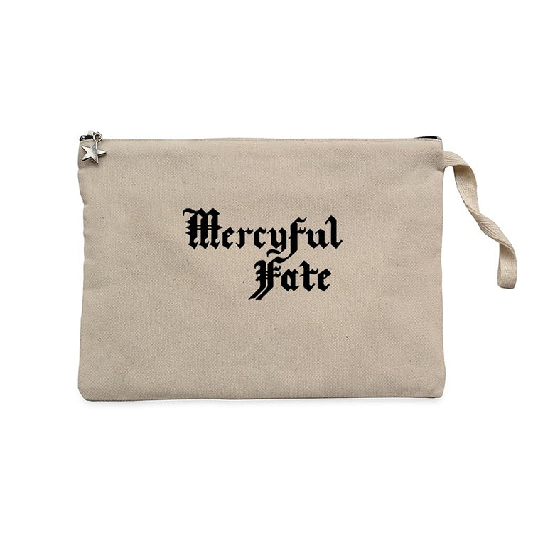 Mercyful Fate Logo Text Krem Clutch Astarlı Cüzdan / El Çantası