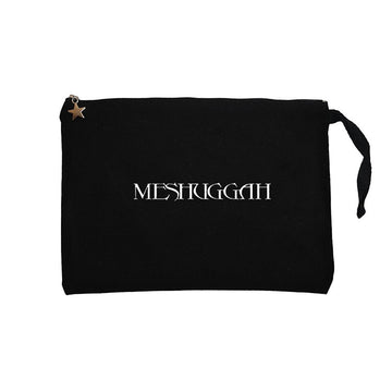 Meshuggah Logo Siyah Clutch Astarlı Cüzdan / El Çantası