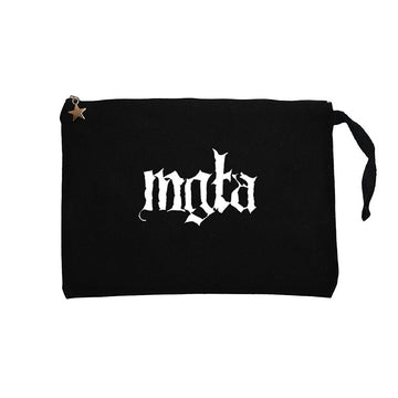 Mgla Logo siyah Clutch Astarlı Cüzdan / El Çantası