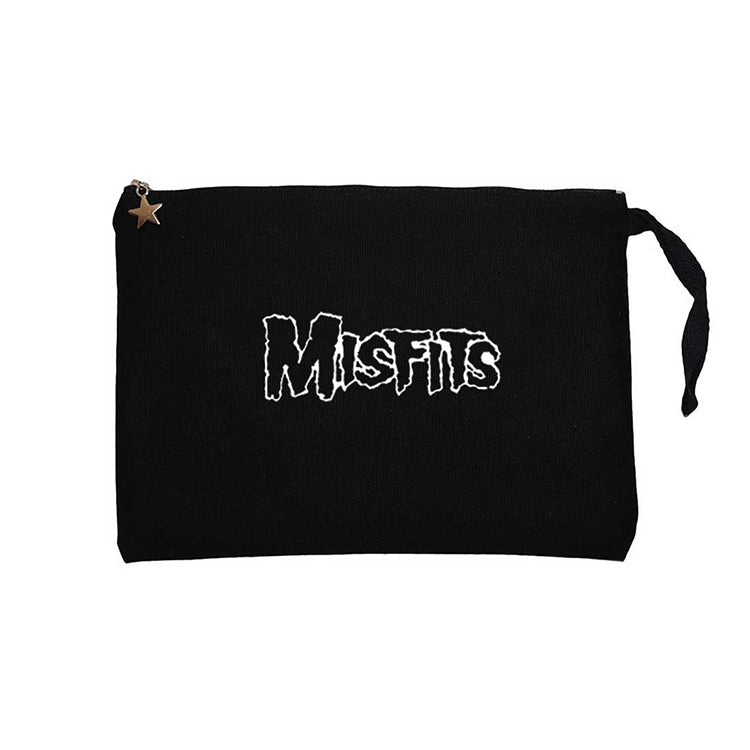 Misfits Logo Siyah Clutch Astarlı Cüzdan / El Çantası