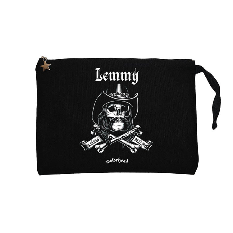 Motörhead Lemmy Kilmister Skull Siyah Clutch Astarlı Cüzdan / El Çantası