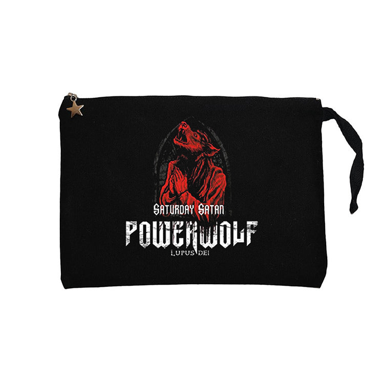 Powerwolf Lupus Dei Siyah Clutch Astarlı Cüzdan / El Çantası