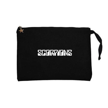 Scorpions Logo Yazı Siyah Clutch Astarlı Cüzdan / El Çantası