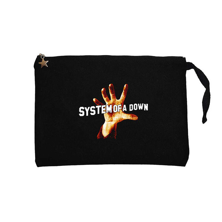 System of a Down 1998 Siyah Clutch Astarlı Cüzdan / El Çantası
