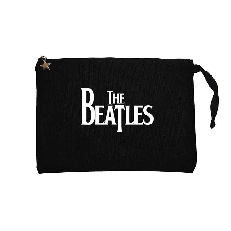 The Beatles Logo Siyah Clutch Astarlı Cüzdan / El Çantası