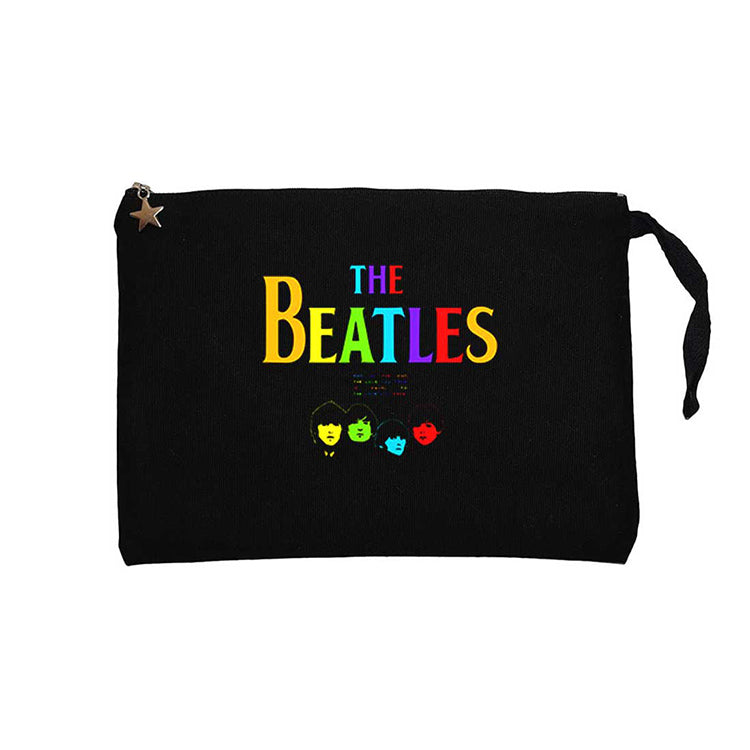The Beatles Rainbow Siyah Clutch Astarlı Cüzdan / El Çantası