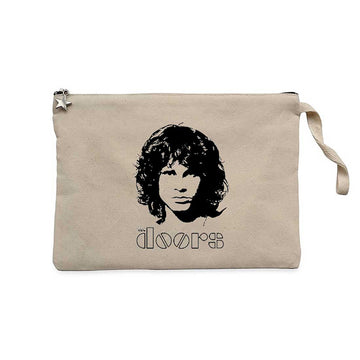 The Doors Jim Morrison Silhouette Krem Clutch Astarlı Cüzdan / El Çantası