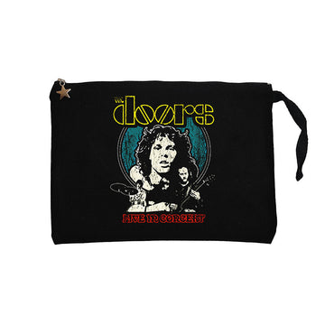 The Doors Live in Concert Siyah Clutch Astarlı Cüzdan / El Çantası