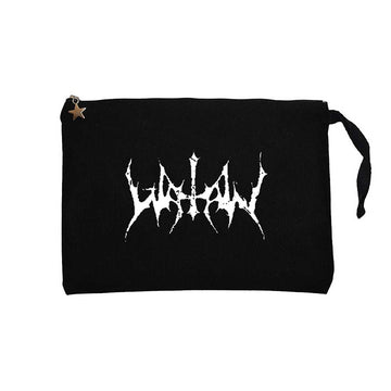 Watain Logo Yazı Siyah Clutch Astarlı Cüzdan / El Çantası