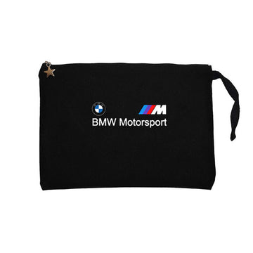 BMW Logo M Power Motorsport Siyah Clutch Astarlı Cüzdan / El Çantası