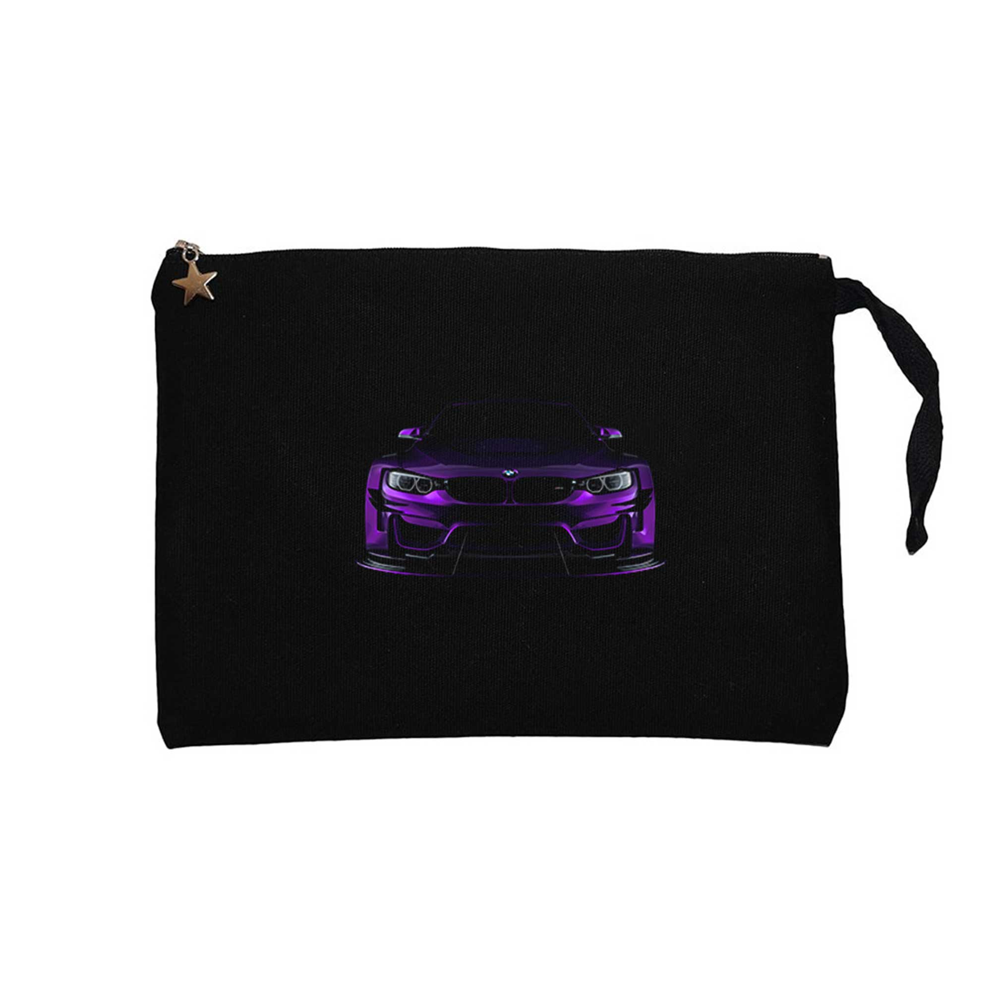 BMW Violet Car Siyah Clutch Astarlı Cüzdan / El Çantası