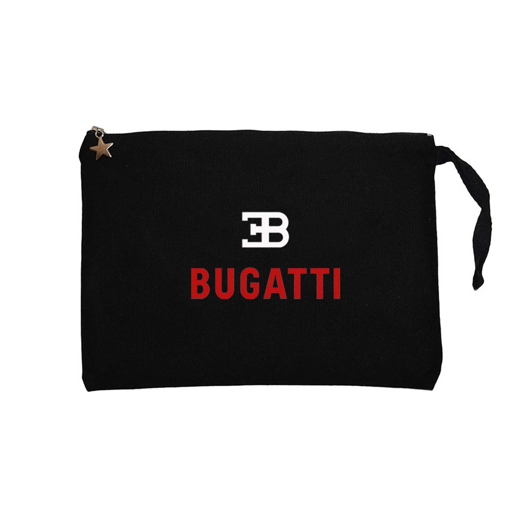 Bugatti Logo Siyah Clutch Astarlı Cüzdan / El Çantası