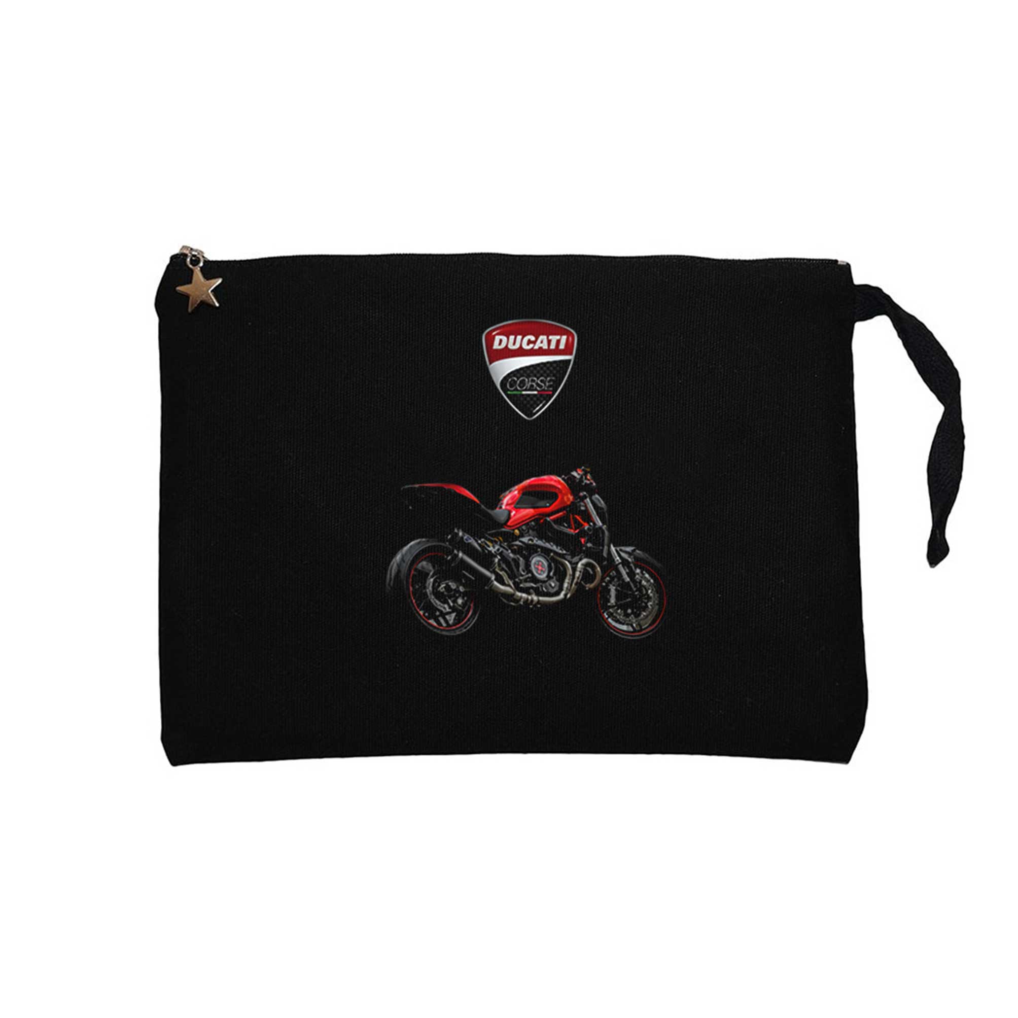 Ducati Monster Siyah Clutch Astarlı Cüzdan / El Çantası