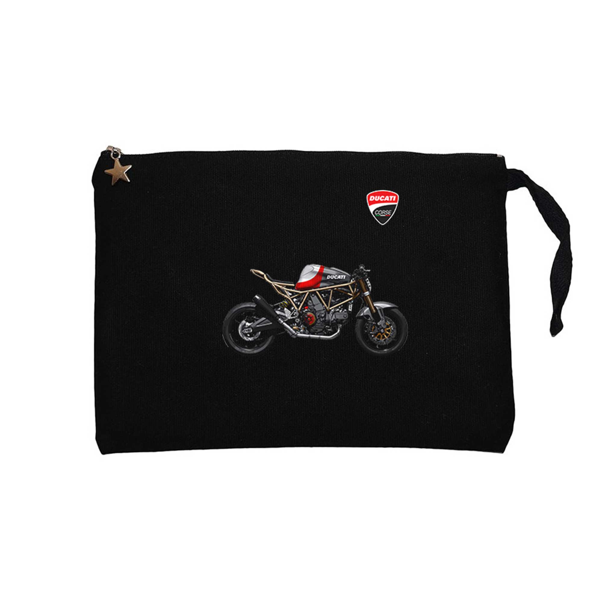 Ducati SuperSport Siyah Clutch Astarlı Cüzdan / El Çantası