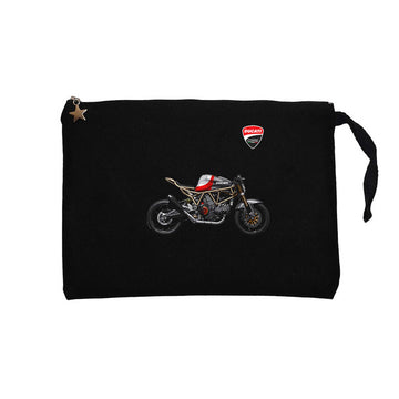 Ducati SuperSport Siyah Clutch Astarlı Cüzdan / El Çantası