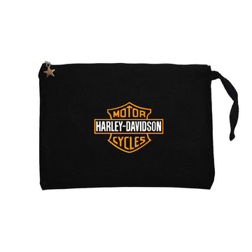 Harley Davidson Cycles Logo Siyah Clutch Astarlı Cüzdan / El Çantası
