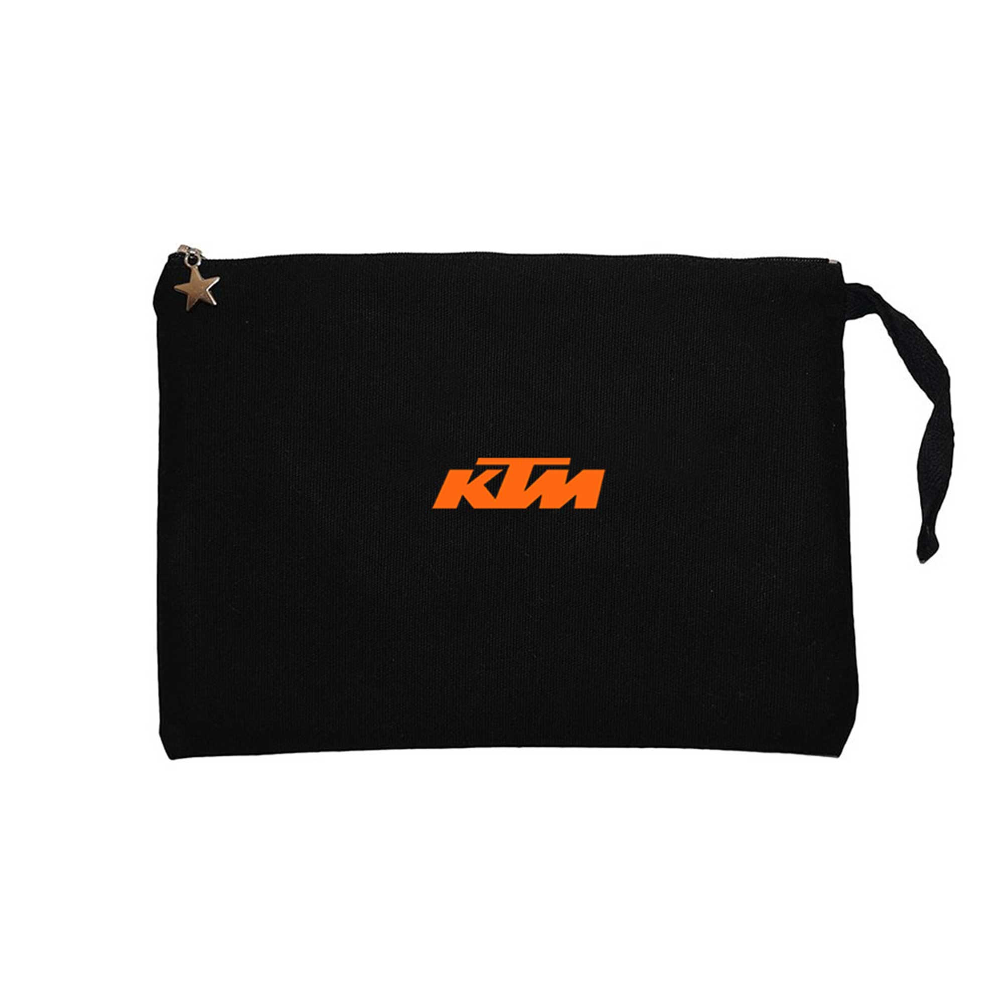 KTM Motorcycle Orange logo Siyah Clutch Astarlı Cüzdan / El Çantası