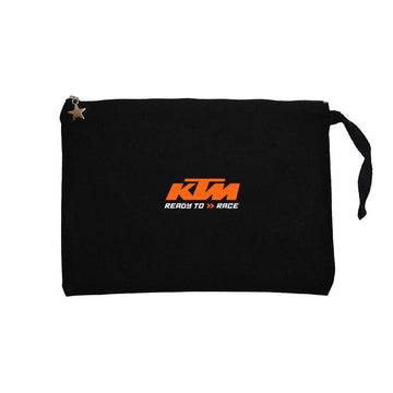 KTM Ready To Race Text Siyah Clutch Astarlı Cüzdan / El Çantası