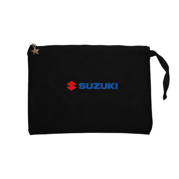 Suzuki Motorcycle Logo Siyah Clutch Astarlı Cüzdan / El Çantası