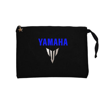 Yamaha MT07 Logo Blue Siyah Clutch Astarlı Cüzdan / El Çantası