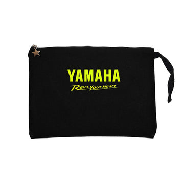 Yamaha Revs Your Heart Siyah Clutch Astarlı Cüzdan / El Çantası