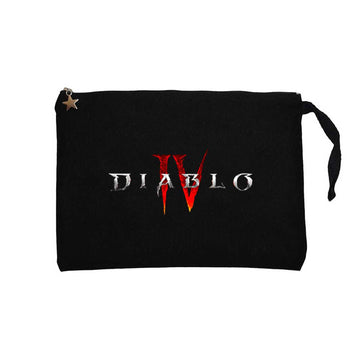 Diablo IV Logo Siyah Clutch Astarlı Cüzdan / El Çantası
