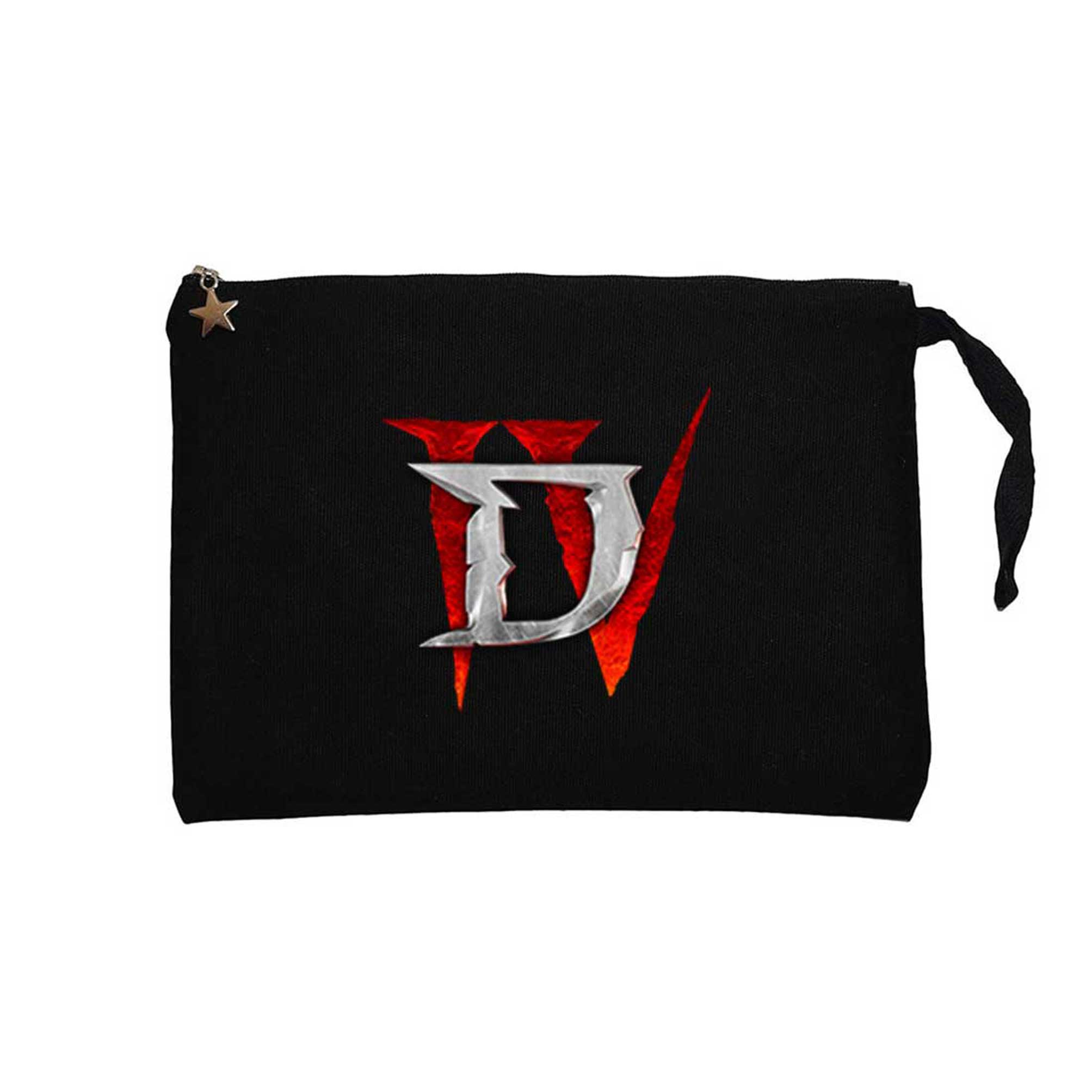 Diablo IV For Logo Siyah Clutch Astarlı Cüzdan / El Çantası
