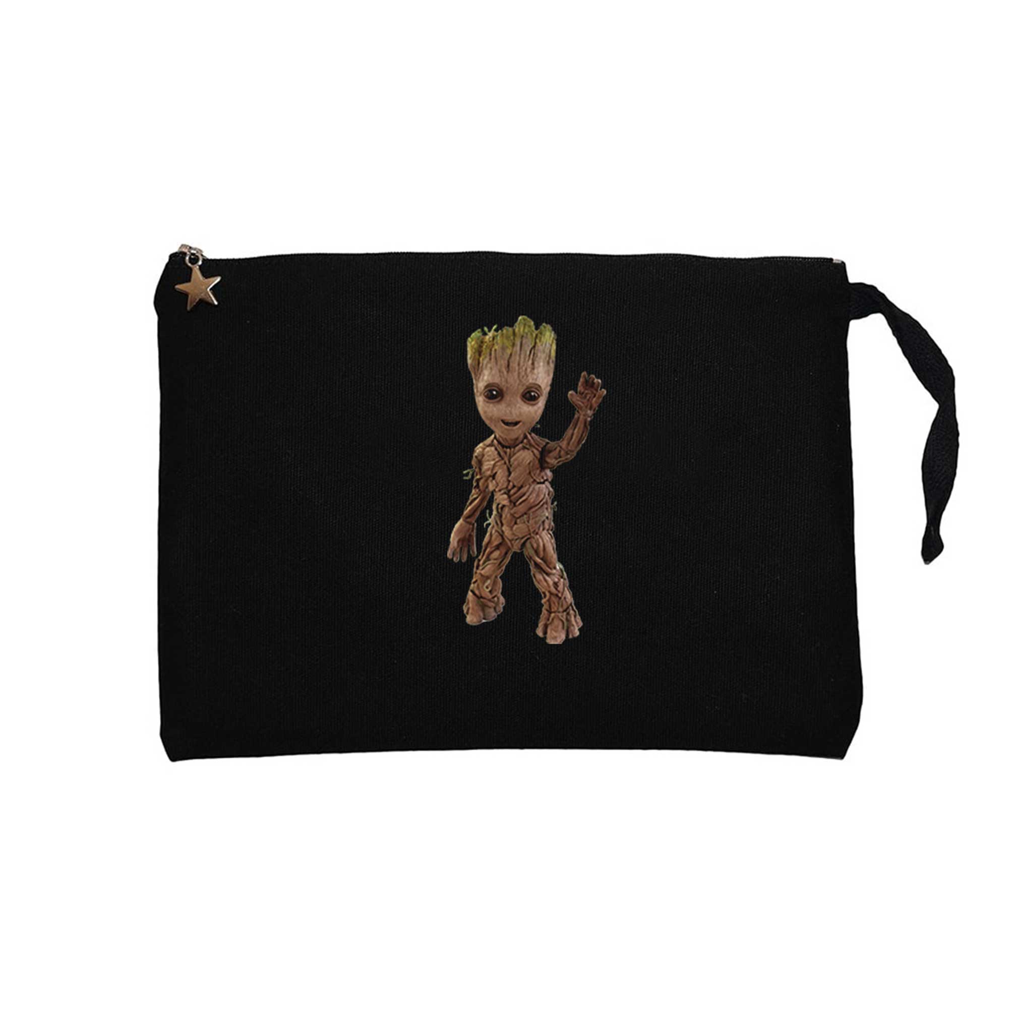 Groot Baby Siyah Clutch Astarlı Cüzdan / El Çantası