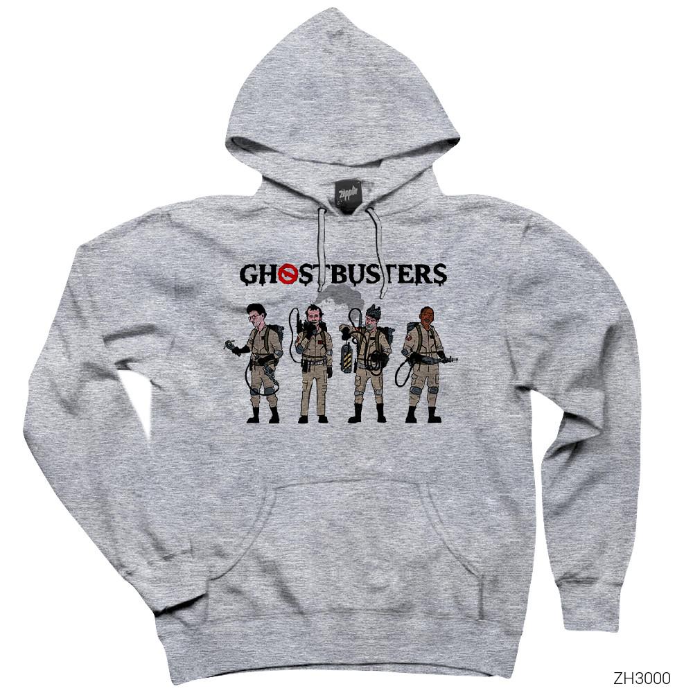 Ghostbusters Team Gri Kapşonlu Sweatshirt Hoodie