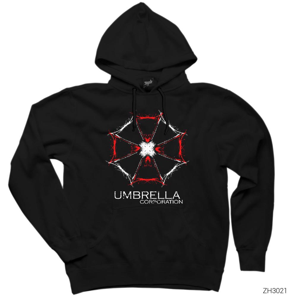 Resident Evil Umbrella Corparation Siyah Kapşonlu Sweatshirt Hoodie