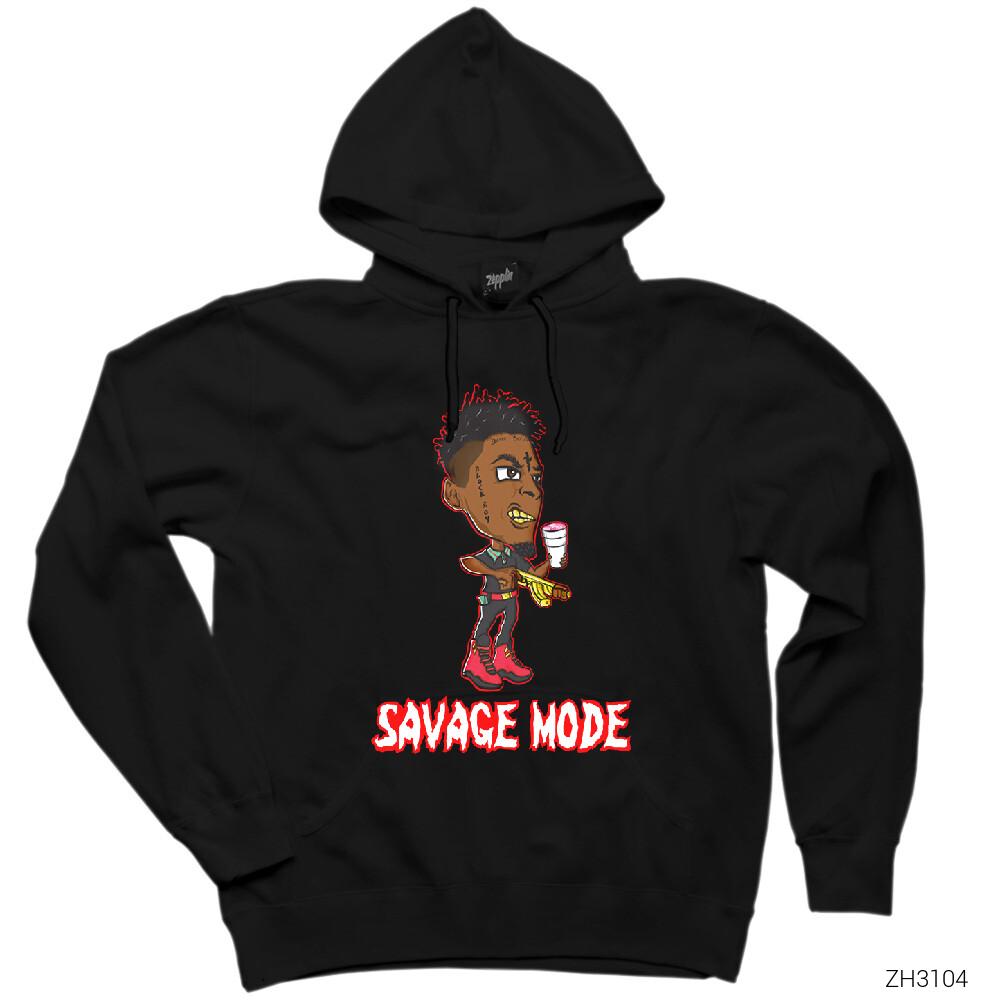 21 Savage Mode Siyah Kapşonlu Sweatshirt Hoodie