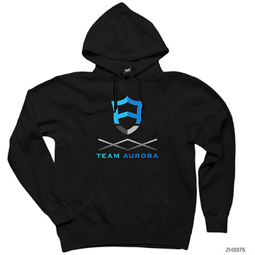 Team Aurora Siyah Kapşonlu Sweatshirt Hoodie