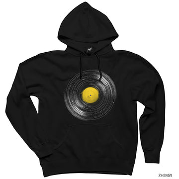 Vinyl Galaxy Siyah Kapşonlu Sweatshirt Hoodie