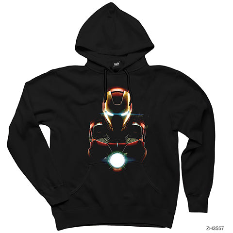 Iron Man Armor Siyah Kapşonlu Sweatshirt Hoodie