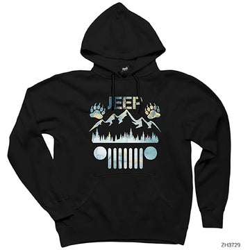 Jeep Forest Siyah Kapşonlu Sweatshirt Hoodie