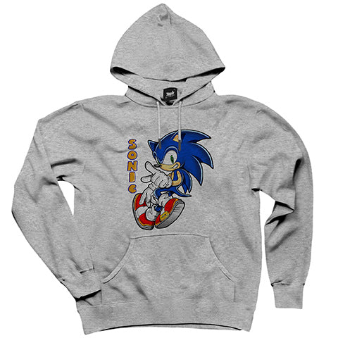 Sonic Walking Gri Kapşonlu Sweatshirt Hoodie