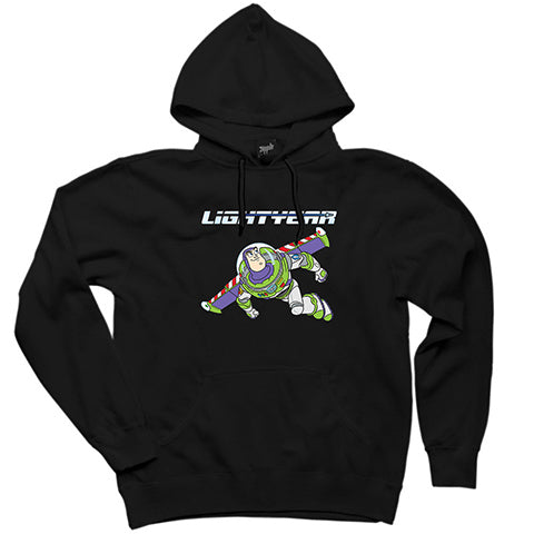 Buzz Lightyear Flying Siyah Kapşonlu Sweatshirt Hoodie