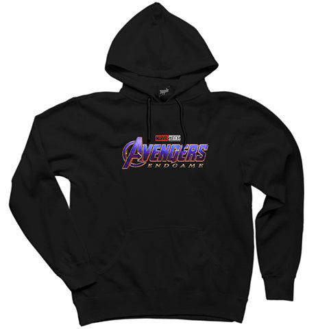 Avengers End Game Logo Siyah Kapşonlu Sweatshirt Hoodie