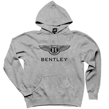 Bentley Logo Gri Kapşonlu Sweatshirt Hoodie