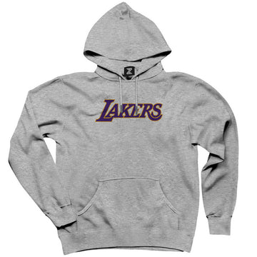 Los Angeles Lakers Gri Kapşonlu Sweatshirt Hoodie