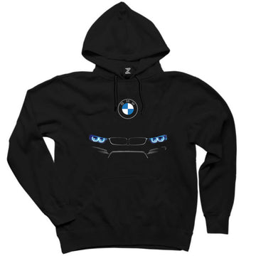 BMW M4 Series Logo Siyah Kapşonlu Sweatshirt Hoodie