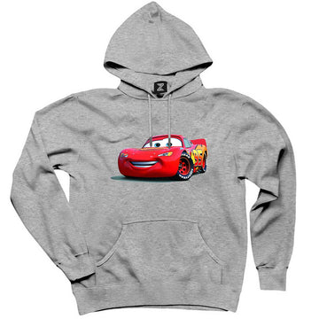 Şimşek McQueen Cars Gri Kapşonlu Sweatshirt Hoodie