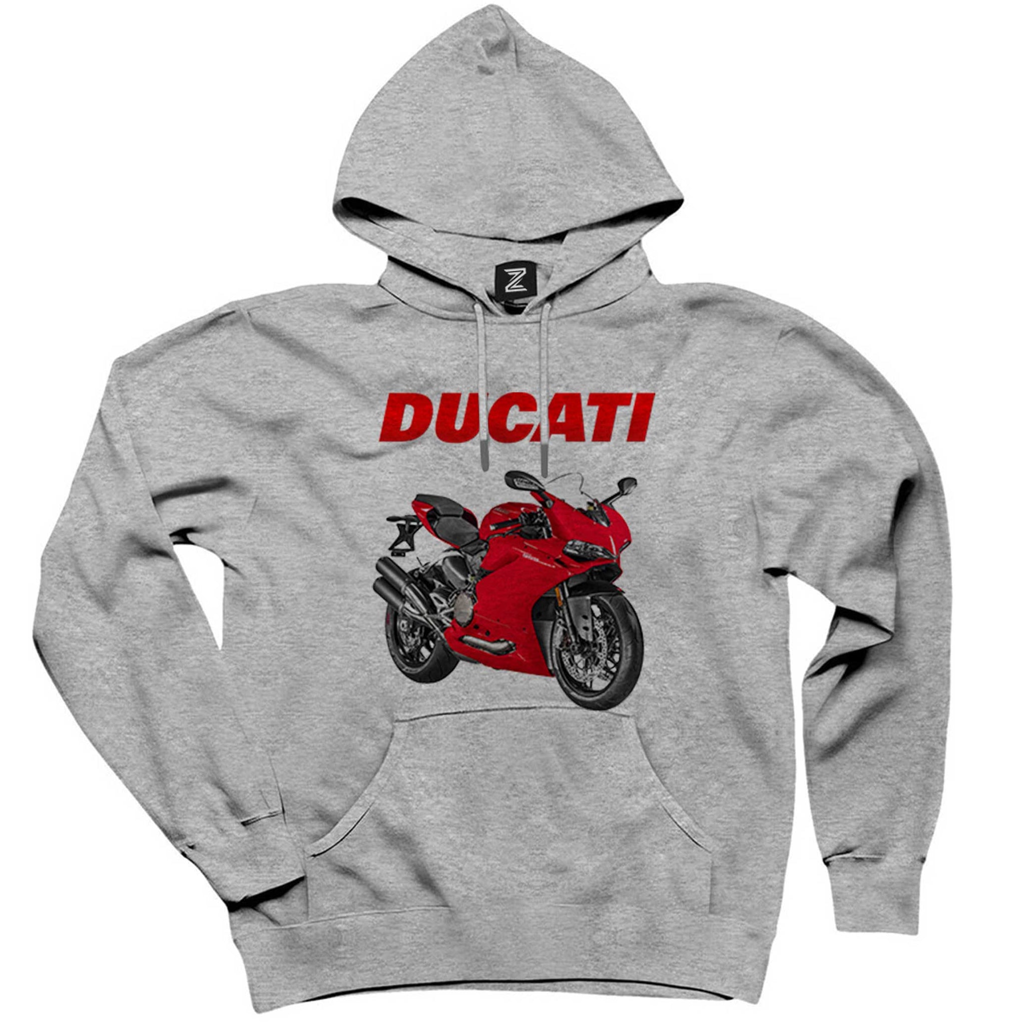 Ducati 959 Gri Kapşonlu Sweatshirt Hoodie
