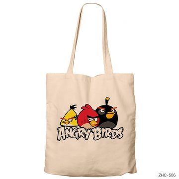 Angry Birds Şaşkın Krem Kanvas Bez Çanta